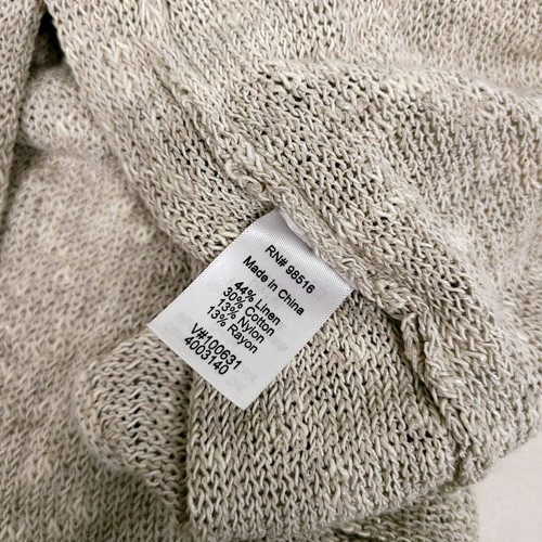 Coldwater Creek Womens Cardigan 3X Beige Tan Knit Linen Blend Pocket - Picture 10 of 10