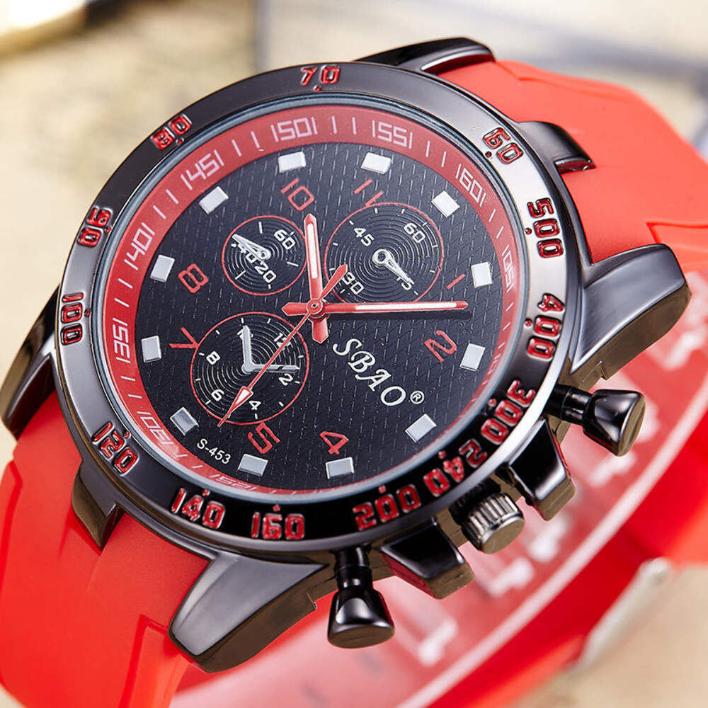 Men's Waterproof Quartz Wrist Watch with PU Belt and Silica Gel Design