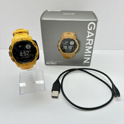 Garmin Instinct Solar GPS Smart Watch Sunburst Yellow in Box USED