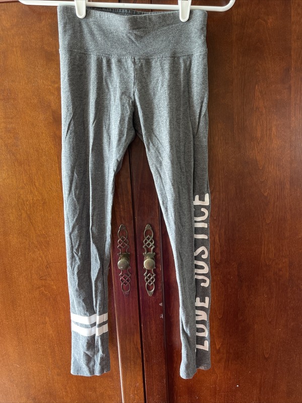 justice girls leggings size 10 grey