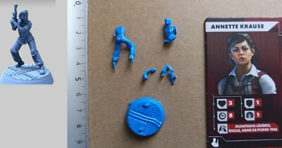Miniature + Carte Annette Krause Weird WW2 / Wolfenstein - Échelle 28mm - Pour Modélisme Confirmé