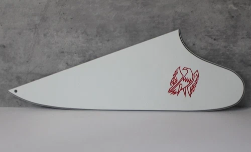 Pickguard For Gibson Reverse Firebird w Red Screen Logo No Holes - 3 Ply White