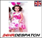 BEAUTIFUL DESIGN PARTY OCCASION WHITE PINK POLYESTER PARTY FLOWER DRESS SIZE 12