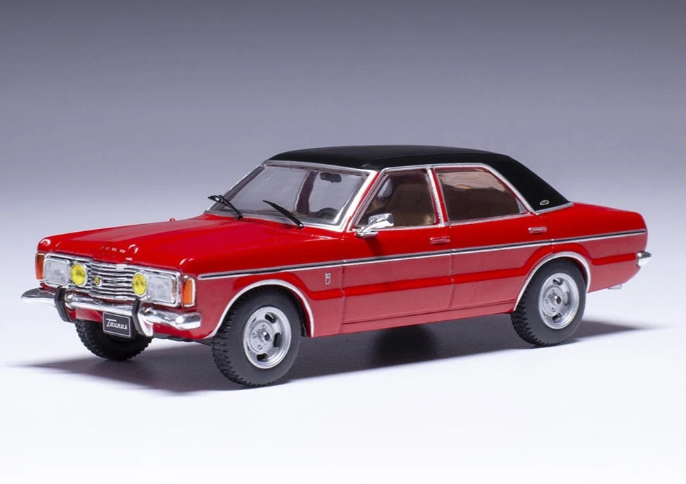 IXO 1/43 DIECAST 1973 FORD TAUNUS GXL (CORTINA MK3) RED WITH BLACK ROOF CLC593