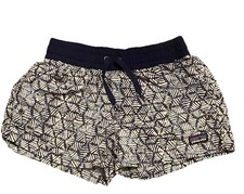 PATAGONIA Girls Batik Navy 3" COSTA RICA BAGGIES Swim shorts Unlined Size M