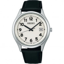 SEIKO Selection SBPX157 White Lumibrite Solar Sapphire Men's Watch New in Box