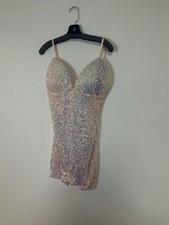 Fashion Nova Sequin Mini Dress 1X Pink Iridescent Party Club Bodycon NWT