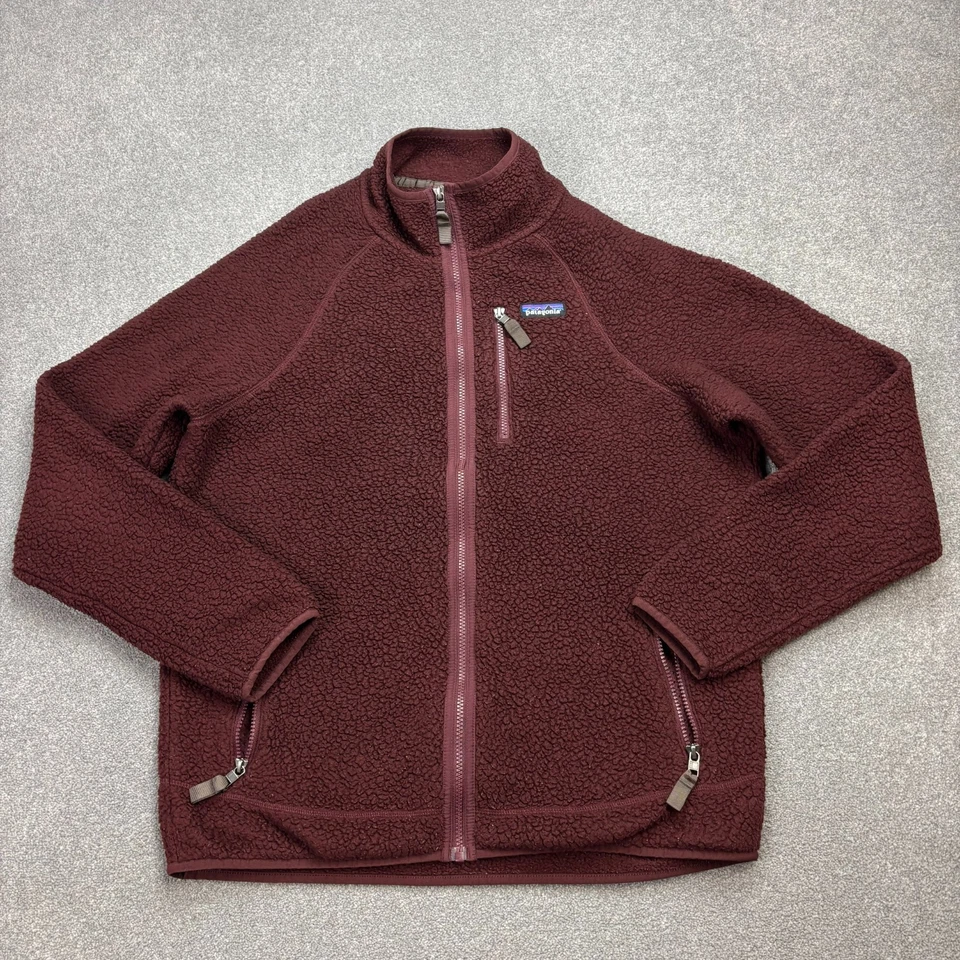 Veste d'extérieur Patagonia polaire adulte grande pile rétro rouge logo zippé... - Photo 1/4