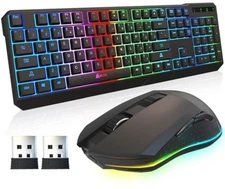 Compare @ $59 KLIM Blaze & Chroma Wireless Bundle Gaming Keyboard Mouse Combo