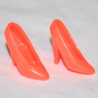 Vintage Barbie Shoes Bright Sunset Orange Pumps Closed Pointed Toe Heels #b550
