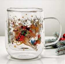 Williams Sonoma Twas the Night Before Christmas Double Wall Mug 16 OZ NEW