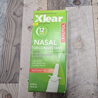 Xlear Nasal Decongestant 0.5oz Oxymetazoline HCl Xylitol Instant Relief 11/26