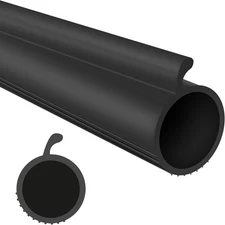 Garage Door Bottom 0.19" P-Bulb Seal Strip, 118'', Black 