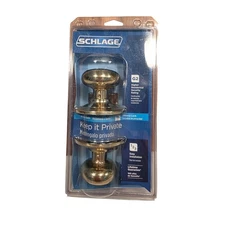 Schlage Plymouth Bright Brass Privacy Door Knob Lockset – Bed & Bath NEW, Sealed