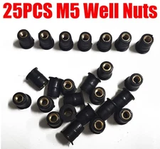 Wellnut M5 5mm Rubber Well Nut Windscreen Fairing Bolt Kit Universal Motorcycle
