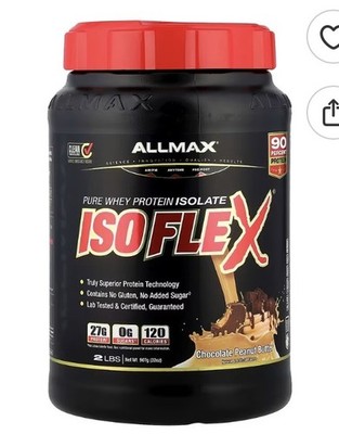 ALLMAX ISOFLEX Pure Whey Isolate Protein Powder - Gluten Free, Low Lactose