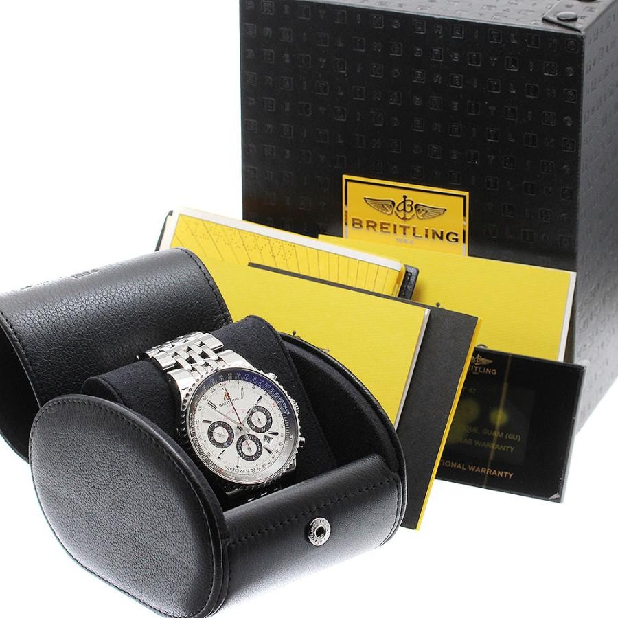 BREITLING NAVITIMER MONTBRILLANT 47 A23351 47mm SS Silver Dial Chronograph #C191