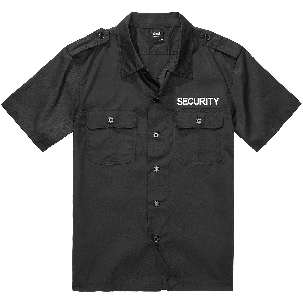 Camisa de manga corta Brandit Security US Hombre Táctico Policía Negro