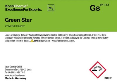 Koch Chemie Green Star Label | Replacement Label for Polish Bottle