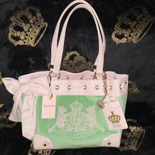 NWT Juicy Couture Retro Green Powder Blush Classic Scottie Dogs Daydreamer Tote