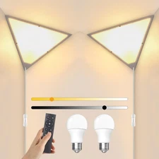 2 Pack Corner Light with 9W Bulb and Remote, 3 Color Temperature Corner Lamp,...