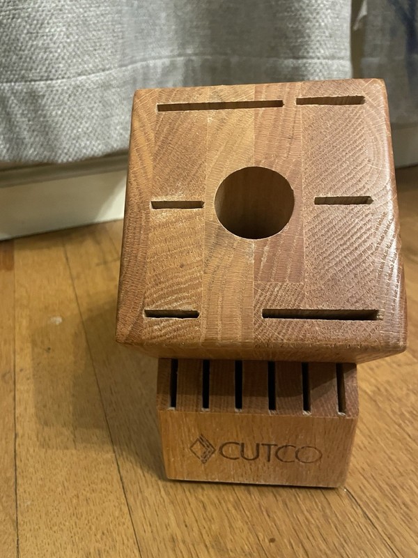 Cutco Knife Block Only Made In USA Counter Storage Galley 13-Slot Logo WOOD