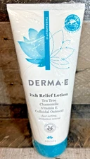 NEW DERMA E Soothing Itch Relief Lotion Tea Tree Vitamin E Hydratante 8 fl. oz