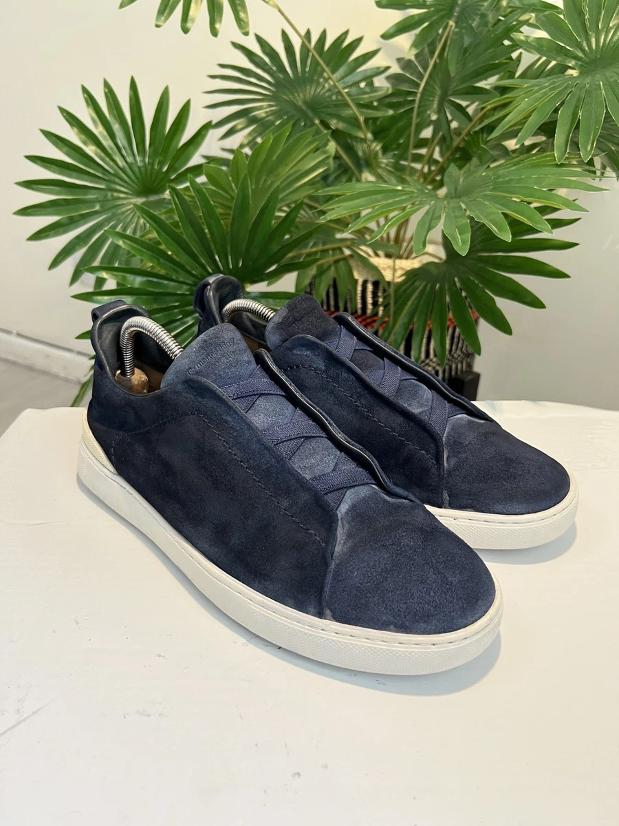 ERMENEGILDO ZEGNA SUEDE FLAT SHOES ゼニア ZEGNA Suede Triple