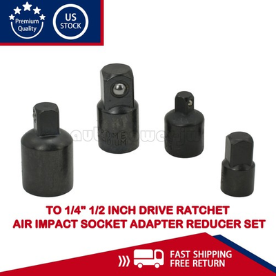 #ad #ad 4 Pack 3 8quot; To 1 4quot; 1 2 Inch Drive Ratchet Socket Adapter Reducer Air Impact Set $5.99