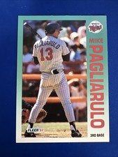 1992 FLEER BASEBALL CARD - MIKE PAGLIARULO  #216 MINNESOTA TWINS FREE SHIPPING