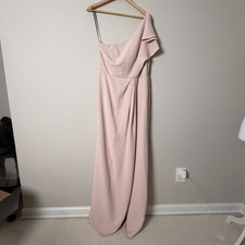White Vera Wang Nude Pink One Shoulder Bridesmaid Dress 12