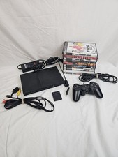 Sony PlayStation 2 PS2 Slim SCHP77001 Bundle w/ 8MB - 10 Games - 1 Controller