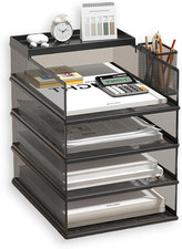 5 Tier Stackable Letter Tray Office Desk Paper Organizer File Trays, Desktop Hol