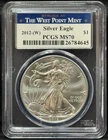 PCGS MS70 2012 US American Silver Eagle One Dollar Silver Coin-645