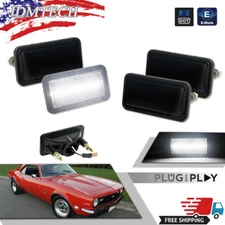 4x Smoked White LED Front & Rear Side Marker Lights For 68-69 Camaro Impala Nova