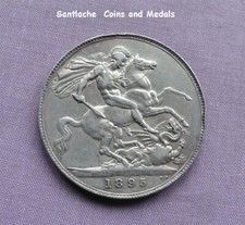 1895 QUEEN VICTORIA VEILED HEAD SILVER CROWN - LIX EDGE