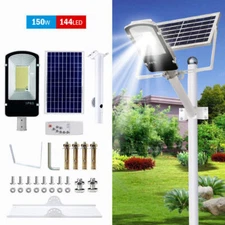 PFCTART Commercial Solar Street Light 1600W Brigh IP65 Dusk To Dawn Road Lamp