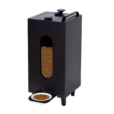 Trockenfutterspender Schwarz 20L Katze Hund Futterspender Futterautomat Schale - Bild 1 von 4
