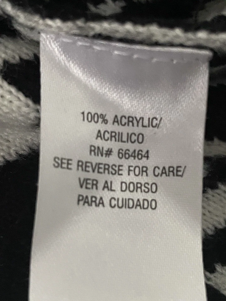 Studio One Womens sz  M  Sweater Dress Knit Black White Houndstooth 3/4 sleeve Foto 4 de 4