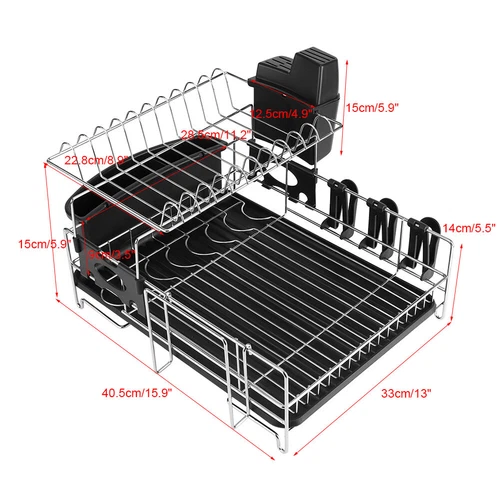Disk Drying Rack Air Dryer Stainless Steel Frame Cultery Dishes Holder Drainer - Picture 2 of 12