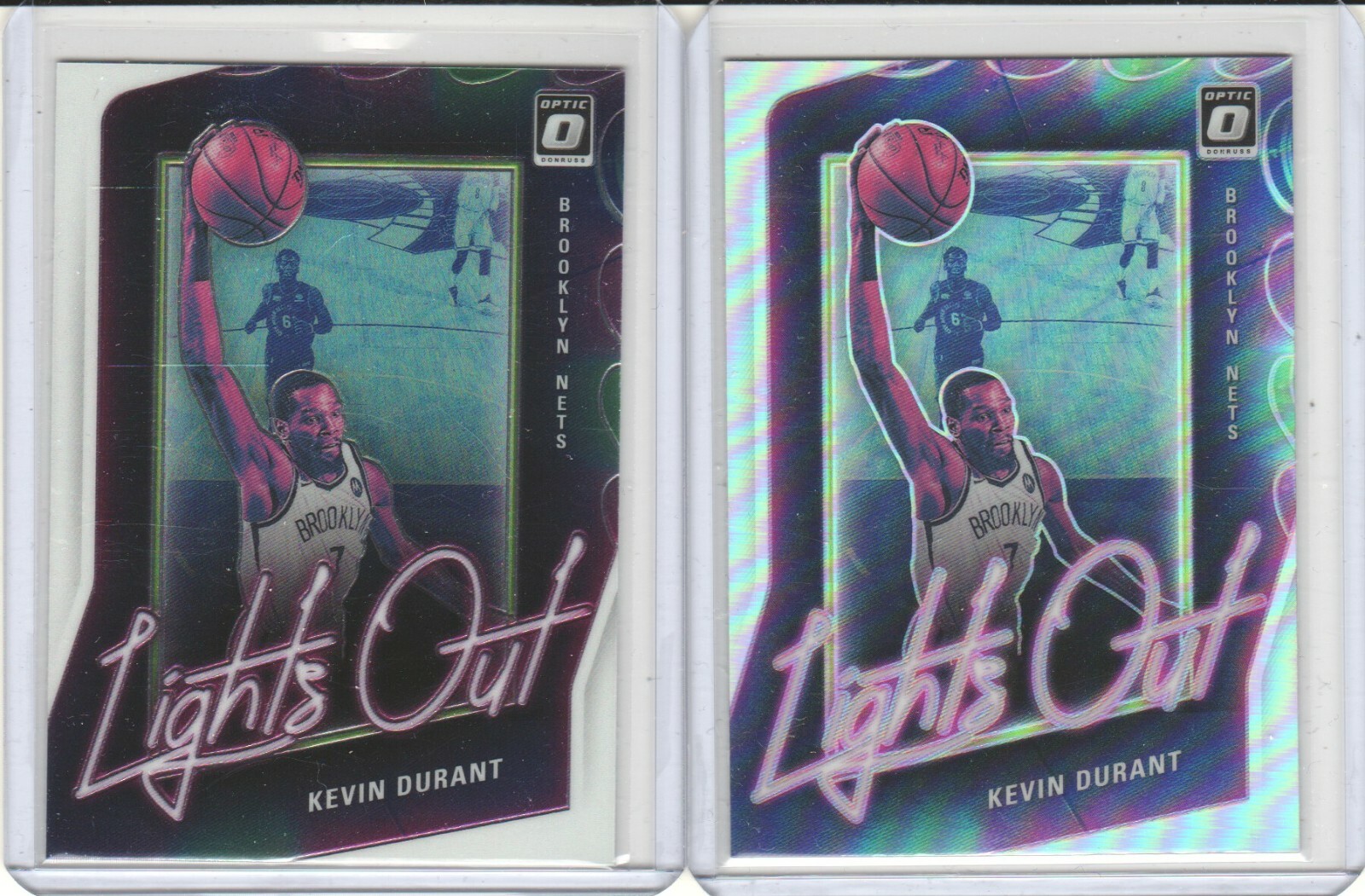 2020-21 Donruss Optic Kevin Durant Lights Out Silver Prizm + Base #8 - Nets