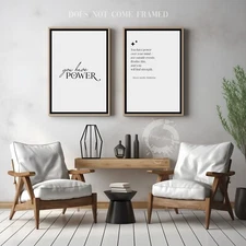You Have Power Over Your Mind, Set of 2 Motivational Poster Prints, Home Décor