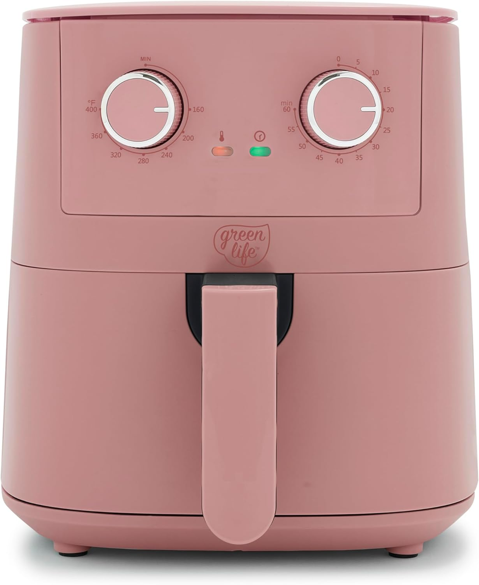 Compact 4.5QT Mechanical Air Fryer - Pfas-Free, Nonstick, Dusty