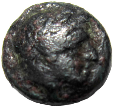 AEOLIS, AEGAE. AE 9. CIRCA 3rd CENTURY BC. APOLLO/HEAD OF GOAT.
