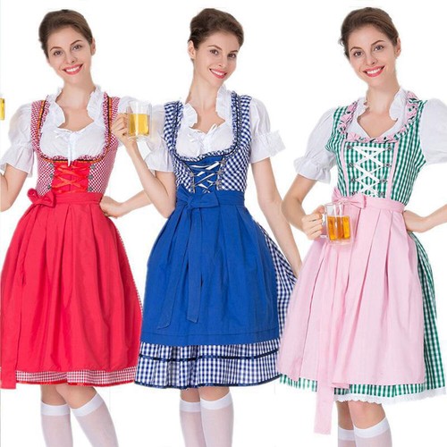 NEU Damen Dirndl Set Trachtenkleid Oktoberfest Festkleid Kleid - - Bild 3 von 31