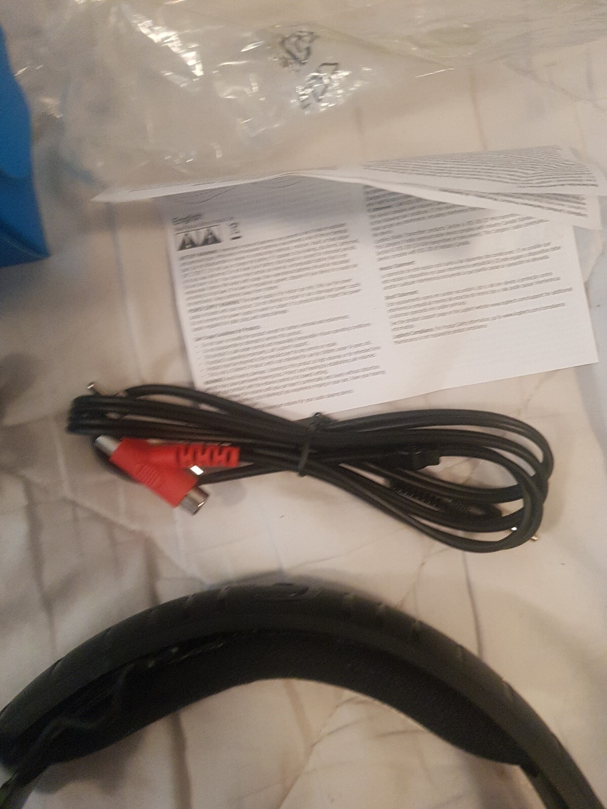 Logitech G933 Artemis Spectrum Black Headset with cables, battery, and box