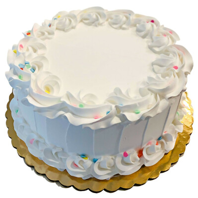 DEZICAKES Fake Cupcakes & Cake  Artificial Food White Confetti Birthday Cake