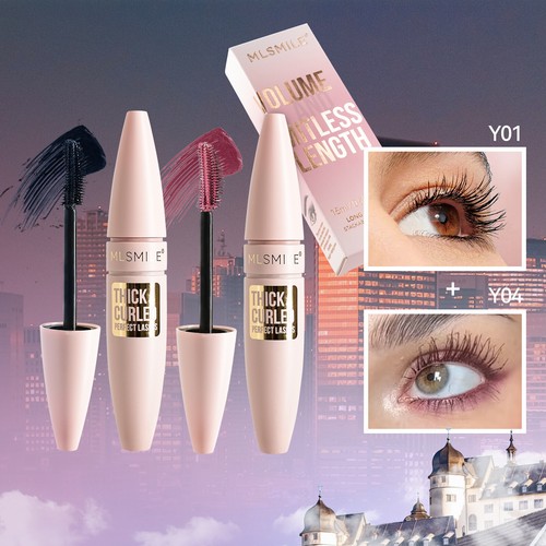 2pcs/set 3D Color Mascara Set - Lengthening, Curling, Smudge-Proof Top and Base - Picture 7 of 8