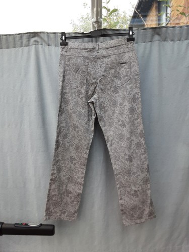 david emanuel Grey Floral Lace Print Straight Leg Trousers Size 10 New - Picture 2 of 4