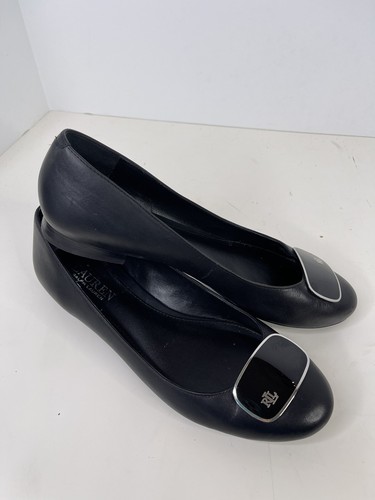 Ralph Lauren Women’s Lauren Camern Ballet Flat Size 8 B black leather shoes - Picture 9 of 10